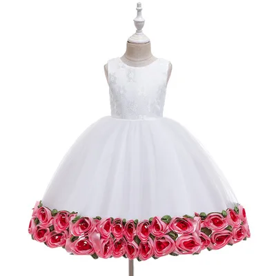 Free Ship Girl Wedding Dress Children First Holy Communion Formal Christmas Princess Party Prom Dress for Girl Birthday party