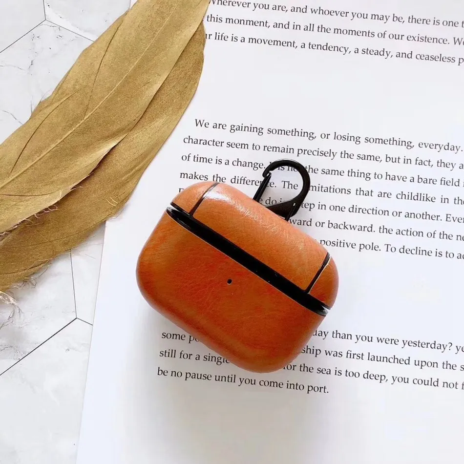 1045K Брендовый чехол для наушников для Airpods Pro чехол Роскошный кожаный чехол для Apple Air Pods 3 Pro чехол s Earpods наушники с крючками - Цвет: 1045K