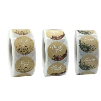 

GloryStar 500 Pcs Labels Thank You Stickers for Baking Gift Envelope Sealing Decoration