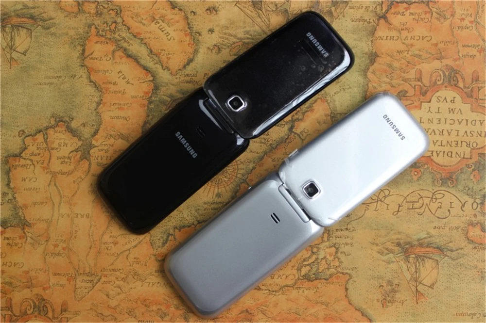 Оригинал Samsung C3595 свободная сеть 3G WCDMA черный большой пуговицы 2MP камера флип