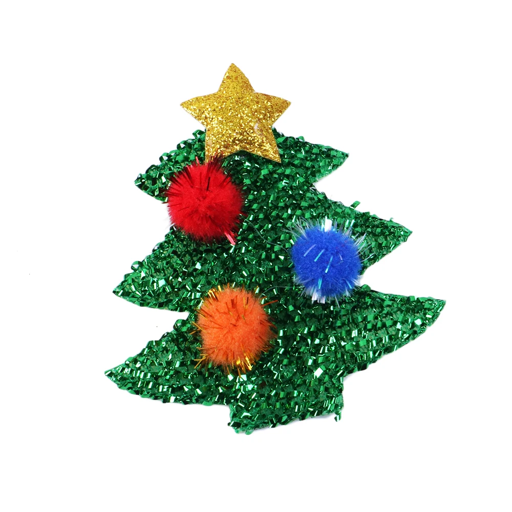 

David accessories Christmas Tree Decorations Glitter Patch Hair Accessories DIY for Hairpins Cloth Girls Babies DIY,20Yc4886