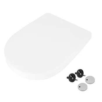 

1pcs Toilet Seat with Accessories Household Bathroom Slow-Close Toilet Seat Cover U Type Toilet Lid Replacement White