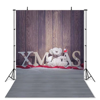 

Christmas Photography Background X-mas Bear doll Children Party Wooden Floor Backdrop Decoration Props Banner For Photo Studio