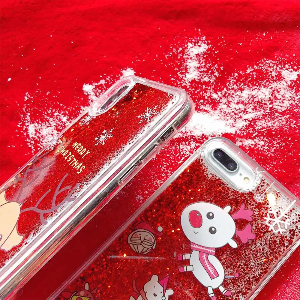 Чехол KISSCASE на Рождество и новый год для iPhone XS MAX XR X 8 7 чехол с зыбучим песком Санта
