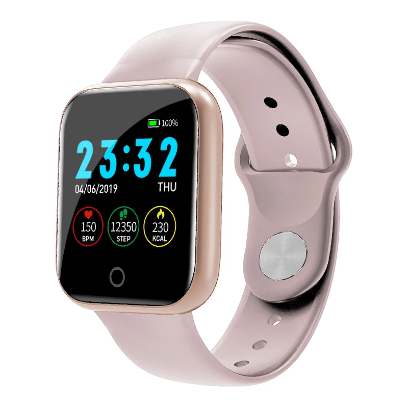 HETNGSYOU I5 для Apple Watch, шагомер, управление музыкой, несколько циферблатов, пульсометр, фитнес-часы для мужчин и женщин, Android IOS VS B57 - Цвет: pink
