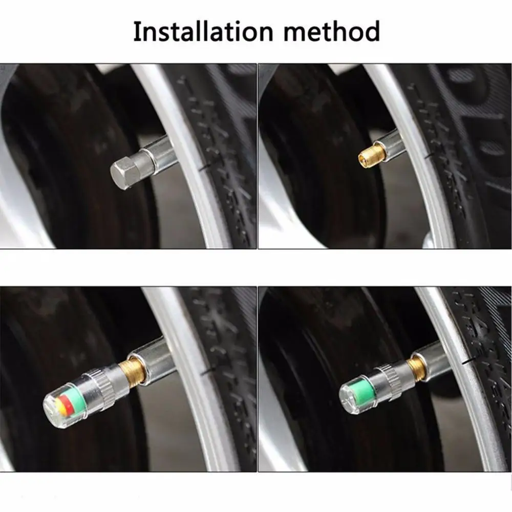 4 шт./компл. автомобиля Автомобильный датчик контроля давления в шинах Крышка для колпачков штока клапана Сенсор Индикатор оповещения шины манометр Предупреждение устройства новые полезные