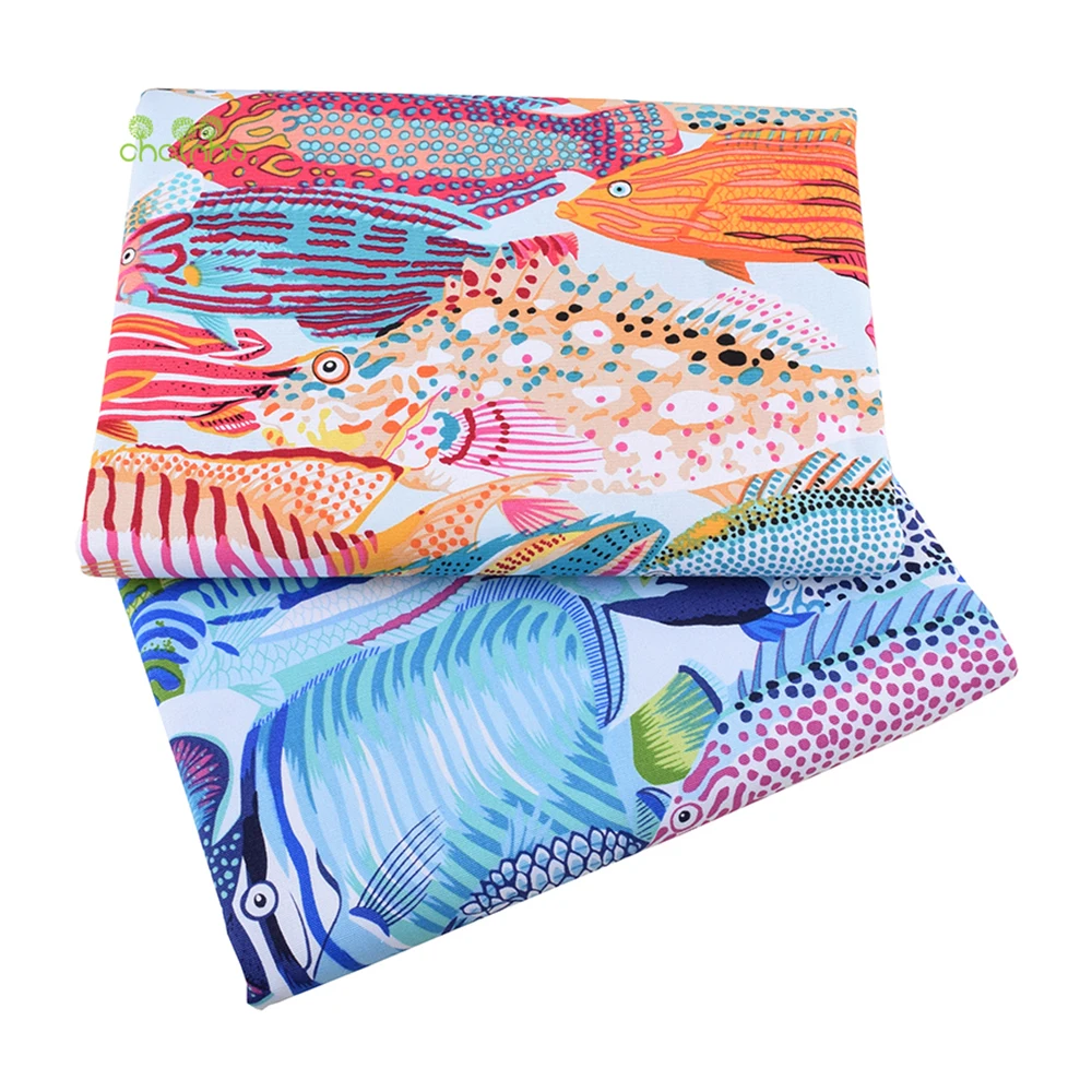 Chainho,Cotton Canvas Fabric,Handmade Cloth For Cushion,Sofa,Curtain,Bag,Shoes,Home Decoration Material,Cartoon Series,5 Size