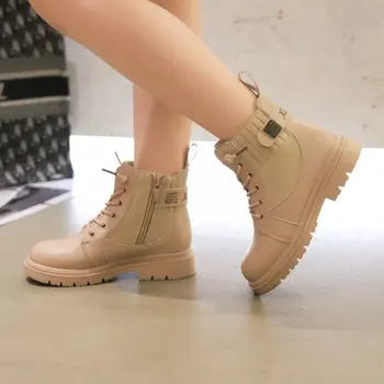 

2020 Autumn Fashion Kids Boots For Girls PU Leather Children Martin Boots Winter Casual Teenager Shoes Short Ankle Boots