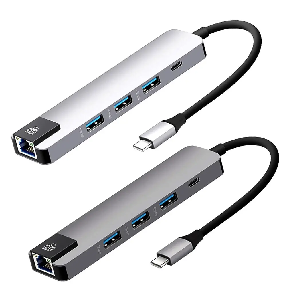 5 в 1 концентратор USB Type C Hdmi 4K USB C концентратор для Gigabit Ethernet Rj45 Lan адаптер для Mac book Pro Thunderbolt 3 USB-C зарядное устройство
