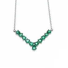 Uloveido натуральный изумруд камень кулон ожерелье для женщин, 925 пробы серебро зеленый драгоценный камень ювелирные изделия Скидка 25% FN705