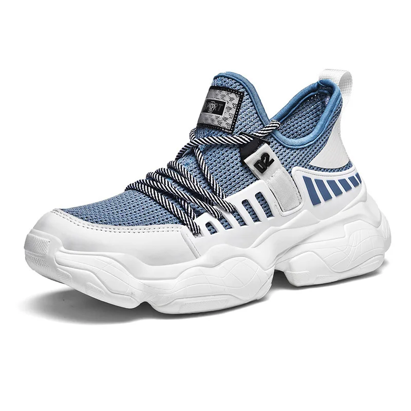 

2019 spring new platform sports shoes men's comfortable casual breathable mesh running shoes
