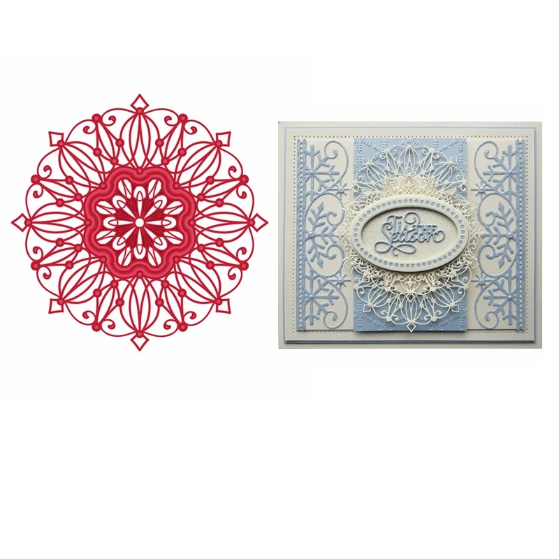 

Elegant Flower Vintage Irregular Circle Frame Metal Cutting Dies Stencil For DIY Album Craft Scrapbooking Making Template 2019