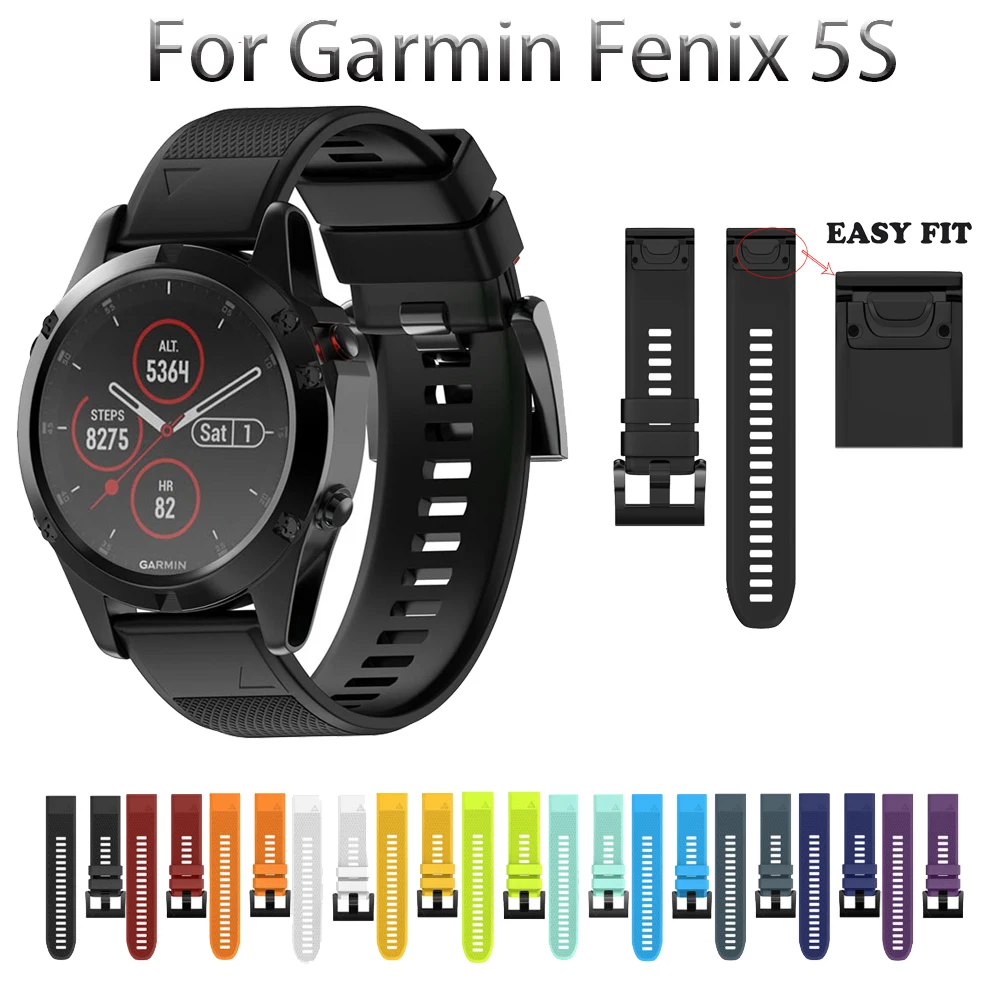 Ремешок силиконовый для наручных часов браслет Garmin Fenix 5S Plus 6S Pro аксессуары