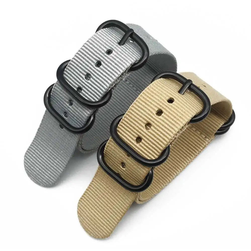 Fashion-NATO-Watch-Band-Nylon-Strap-Black-5-Rings-Buckle-20mm-22mm-24mm-Striped-Simple-Replacement(1)