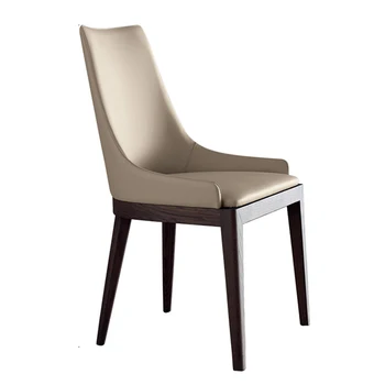 

Scandinavian restaurant leather chair modern minimalist coffee back leisure fashion household solid wood dining designer