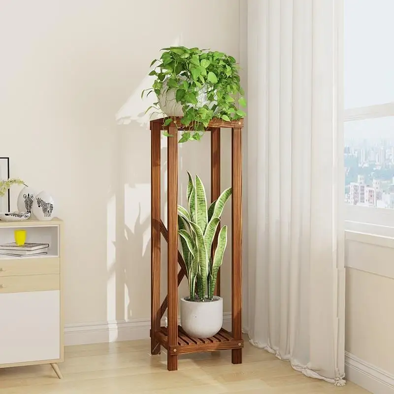 Flores Estante Para Plantas For Wood Scaffale Porta Piante Indoor Balcony Shelf Rack Dekoration Outdoor Flower Plant Stand