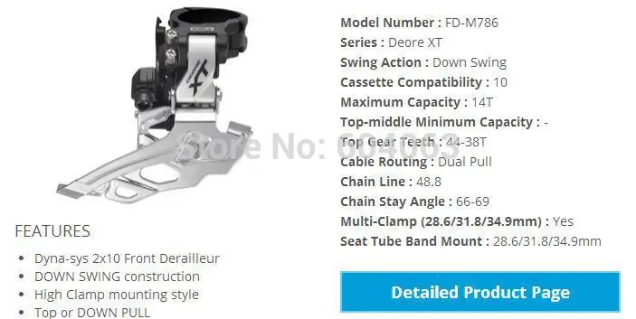 Deore XT FD-M786 FD-M786-D передний переключатель 2x10s MTB велосипедный велосипед зажим Паяные переключатели M786 M780 20S