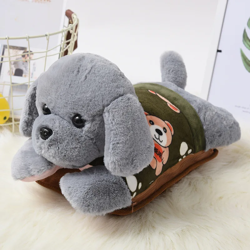 Light grey Грелки для рук с рисунком собаки, плюшевые заряжаемые грелки для детей, съемные и моющиеся грелки для рук, рождественский подарок, C181 - Цвет: Light grey