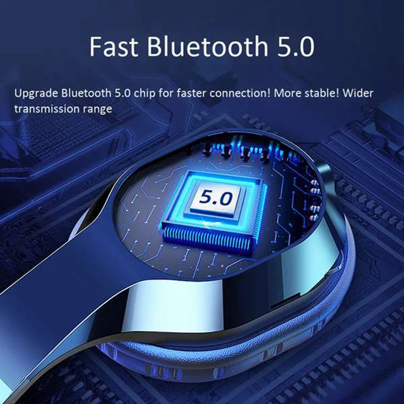 T5 Wireless Headphones Active Noise Cancelling Bluetooth Headphones 9D Stereo Music Headsets with Mic TF Card