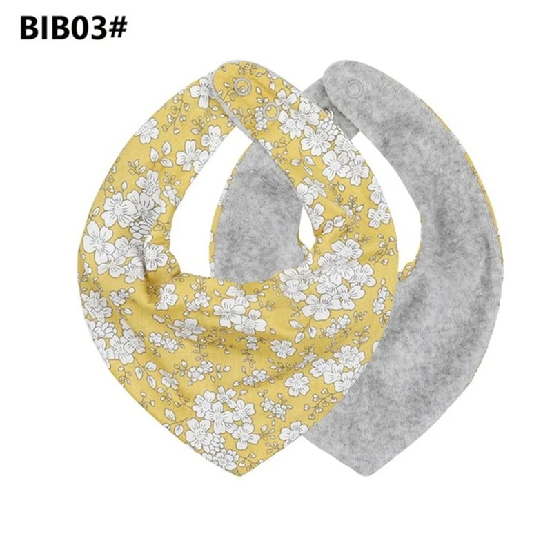 

Baby Bib Fashionable Floral Print Cotton Bib Adjustable Infant Burp Cloth for Drooling