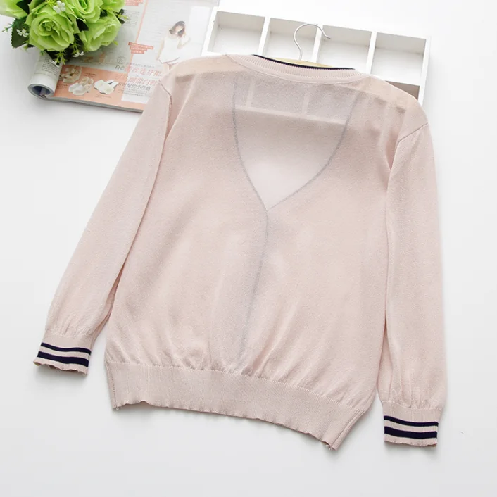 Тонкий летний женский кардиган, летний Повседневный однобортный вязаный кардиган с v-образным вырезом, короткая укороченная вязаная одежда mujer DA106