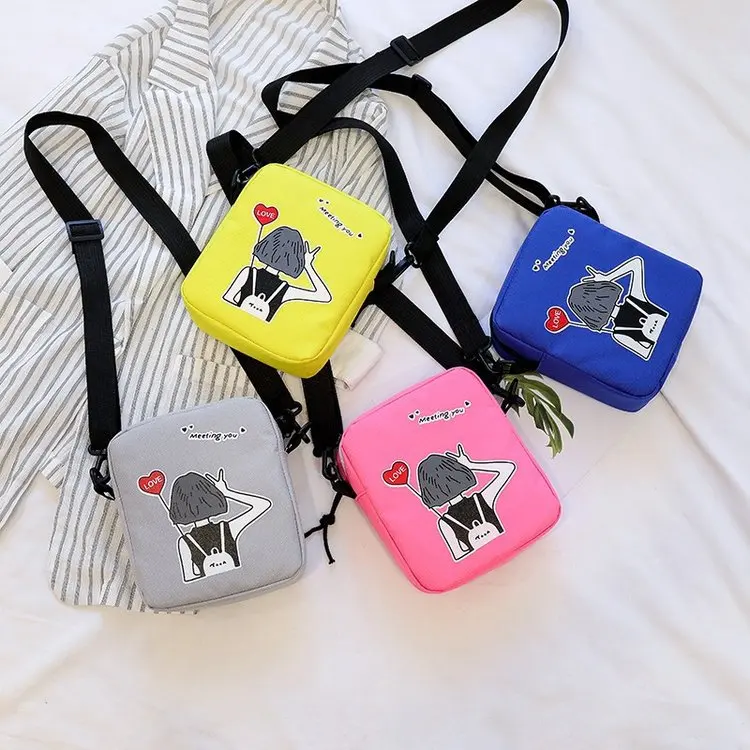 

Cute GIRL'S Square Sling Bag 2019 Summer New Style Hipster Casual Nylon Bag Fashion Elegant Shoulder Bag