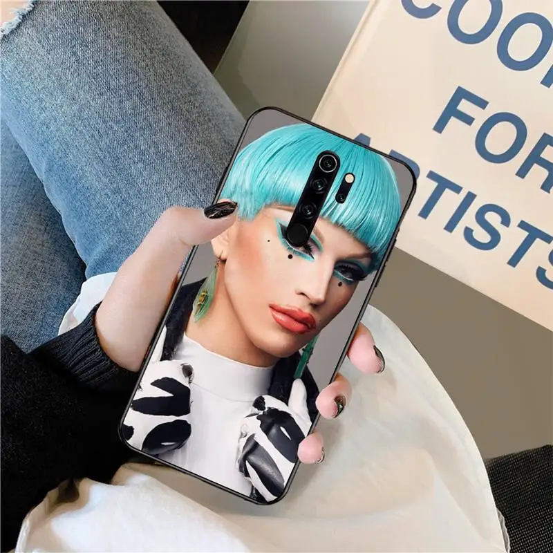 CUTEWANAN American Drag Queen Aquaria Soft black Phone Case for Redmi Note 8 8A 8T 7 6 6A 5 5A 4 4X 4A Go Pro