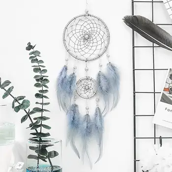 

2019 NEW Creative Vibe Style Dream Catcher With Feathers Hand Made Decorations Home Bedroom Windows Decoration Pendant Q3
