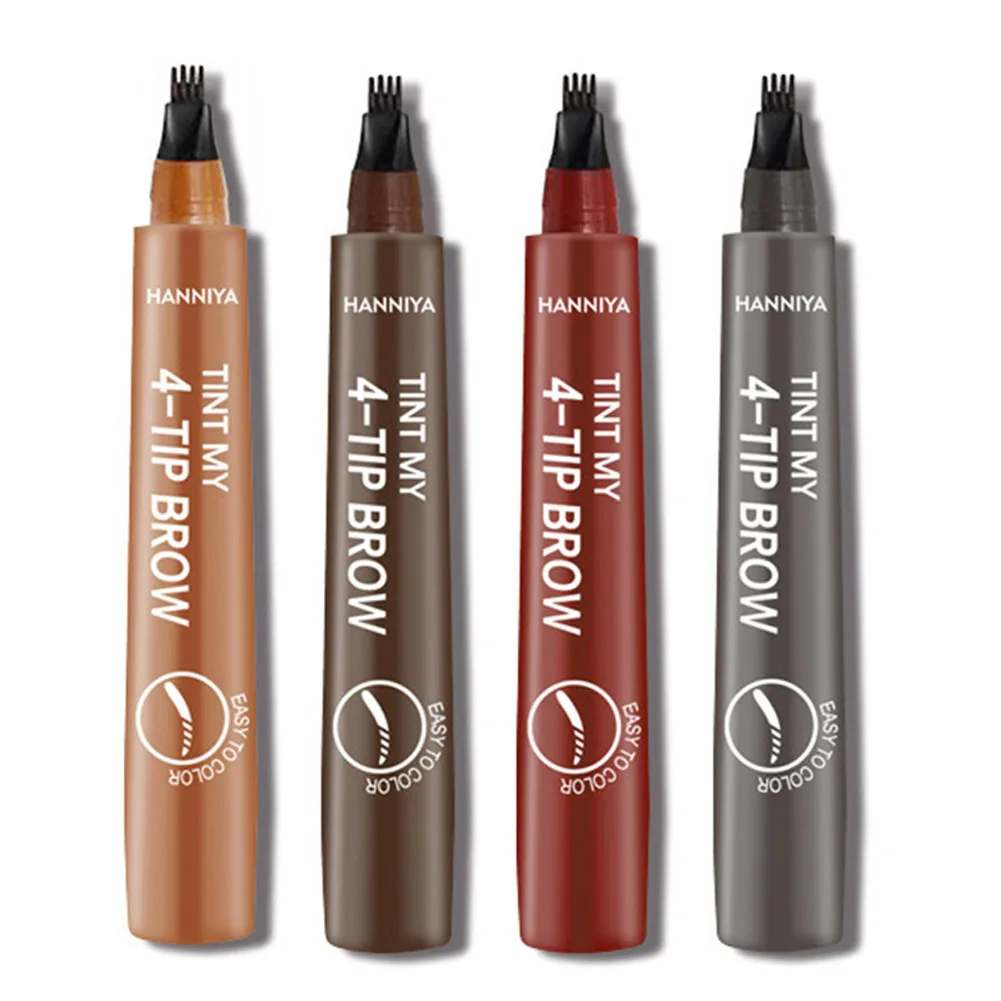 1 шт. Для женщин Леди бровей Карандаш для подвода глаз Водонепроницаемый длительный 4 головка косметического инструмента JS11