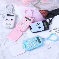 Mini calculatrice à chiffres Portable, affichage de poche, porte clés créatif mignon, fournitures de bureau 