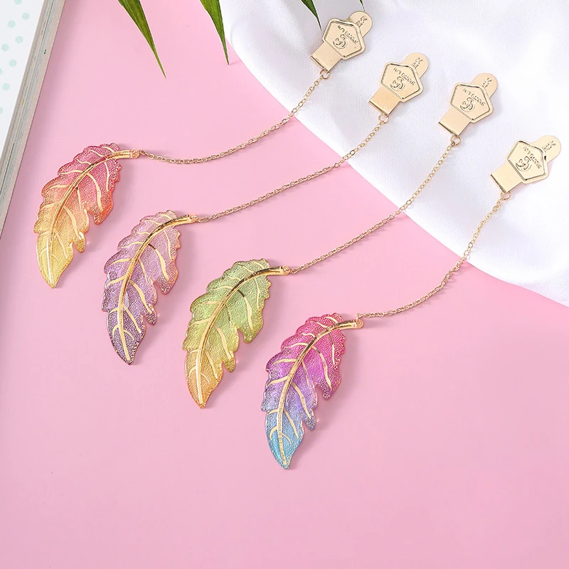 Marcapáginas creativo con flores de cerezo, Diseño de copo de nieve de hojas coloridas, ideal para estudiantes y profesores, regalo de papelería