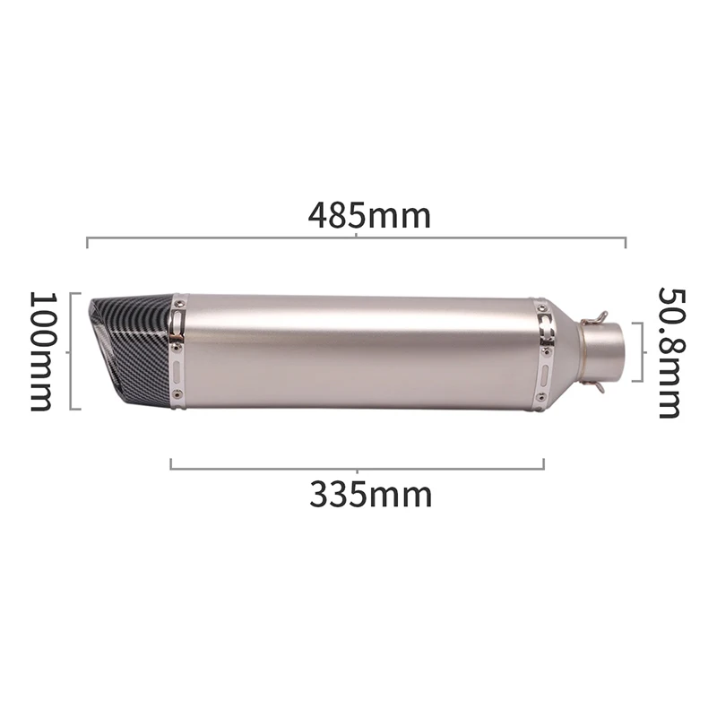 51mm Universal Motorcycle Exhaust Tail Pipe With Silencer Stainless Steel 330/385/485mm Modified For ATV Street Bike - Image 3