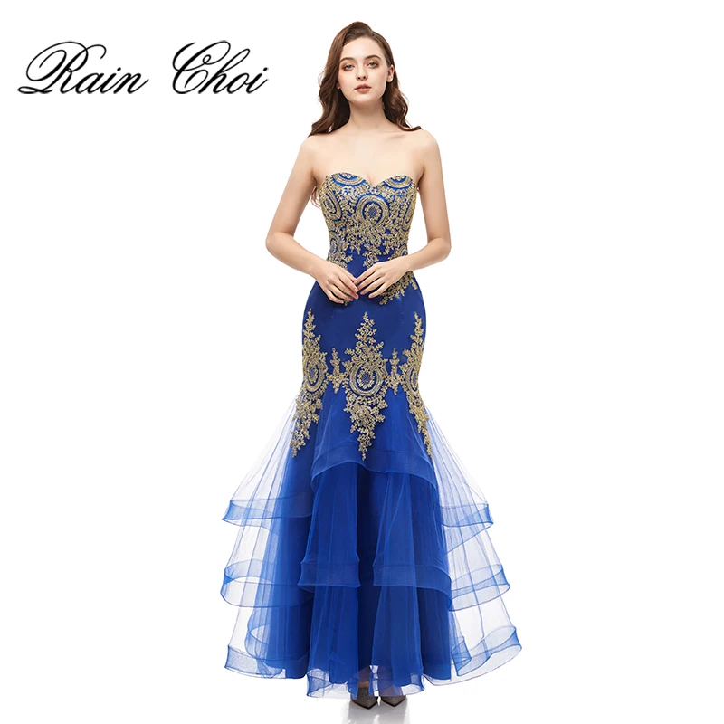 

Mermaid Evening Dresses 2019 Applique Party Gowns Floor Length Long Formal Dress