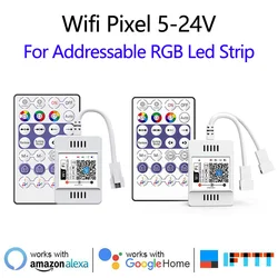 DC5V 12V 24V WS2811 WS2812B WiFi LED RGB Controller For Pixel rgb LED Strip Light WS2813 WS2815 SK6812 Magic Home
