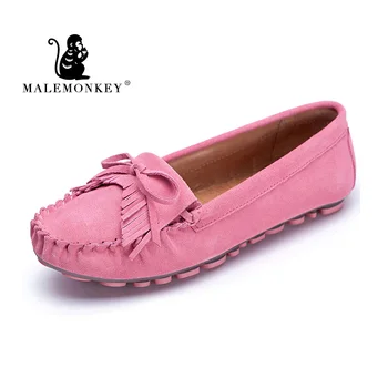 

MALEMONKEY Women Loafers 2020 Genuine Leather Female Flats Slip On Fashion Soft Spring Summer Ladies Moccasins Loafers Shoes