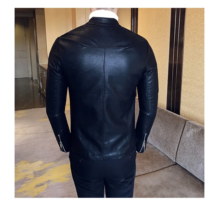 Весна и лето новая Оригинальная Повседневная Корейская версия slim shop owner tide кожаная мужская куртка модная куртка