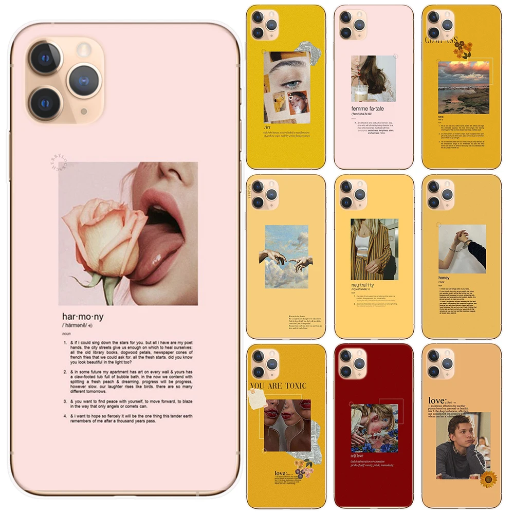 Aesthetic Art Luxury Clear Brand Soft Silicone Case Cover For iPhone 12 11 Pro Max X XS XR 6 6S 8 7 Plus 5 5S SE SE2 2020 | Мобильные