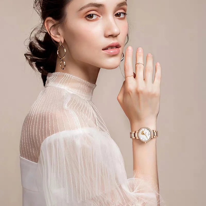 

STARKING Fashion Women Watches Luxury Crystal Rhinestone Rose Gold Stainless Steel 5AM Waterproof Mechanical Dress Watch relogio