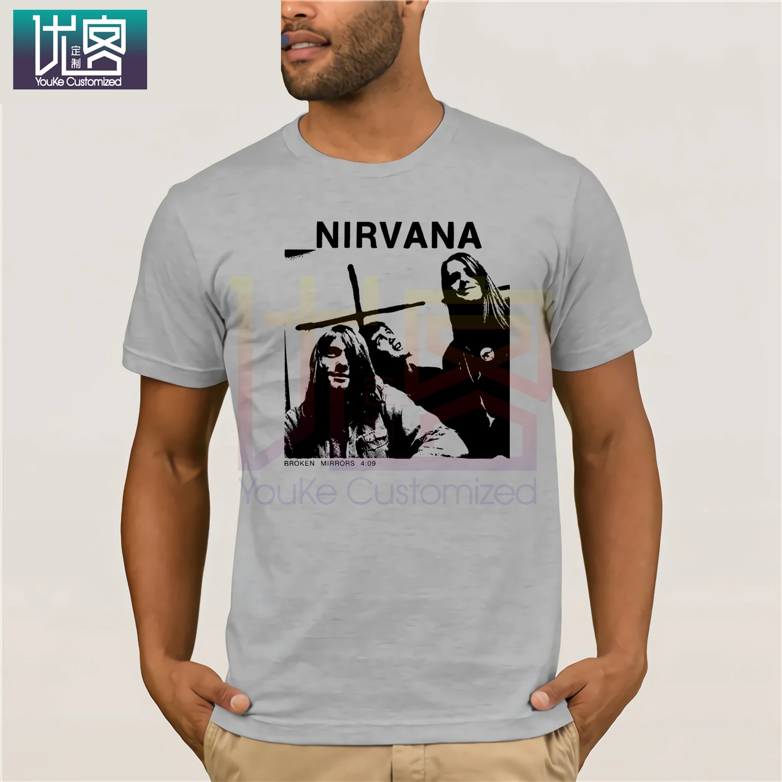 

Black & White Nirvana Group T-Shirt Humor Tee Shirt 100% Cotton Tops Graphic Cotton Fashion Tees Tops Cotton Tee Shirt Present