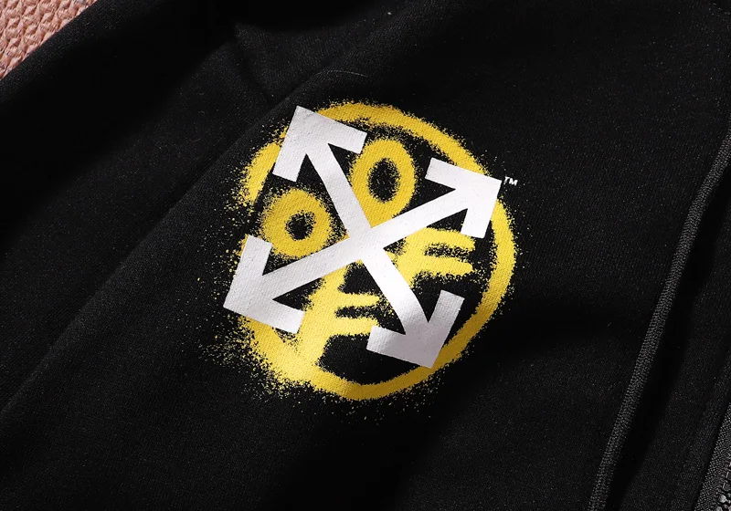 19ss OFF WHITE splash ink arrow толстовка с капюшоном Осенняя зимняя мужская толстовка с капюшоном женская одежда