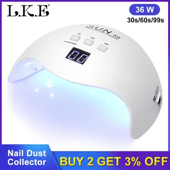 

Manicure LED UV Nail Lamp LKE 48W SUN X9 Nail Dryer 3 Timer Mode With Automatic Sensor Curing Most Gel Nail Polish Nail UV Lamp