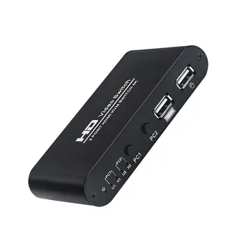 

USB HDMI KVM Switch Box 4K Video Display Switcher Splitter Output Stable USB Switcher for 2 PC Sharing Keyboard Mouse Printer