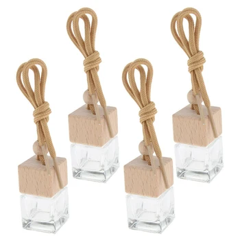 

8pcs 8ml Empty Car Hanging Perfume Bottle Air Diffuser Ornaments Air Freshener Glass Container Decorative Ornament Pendant