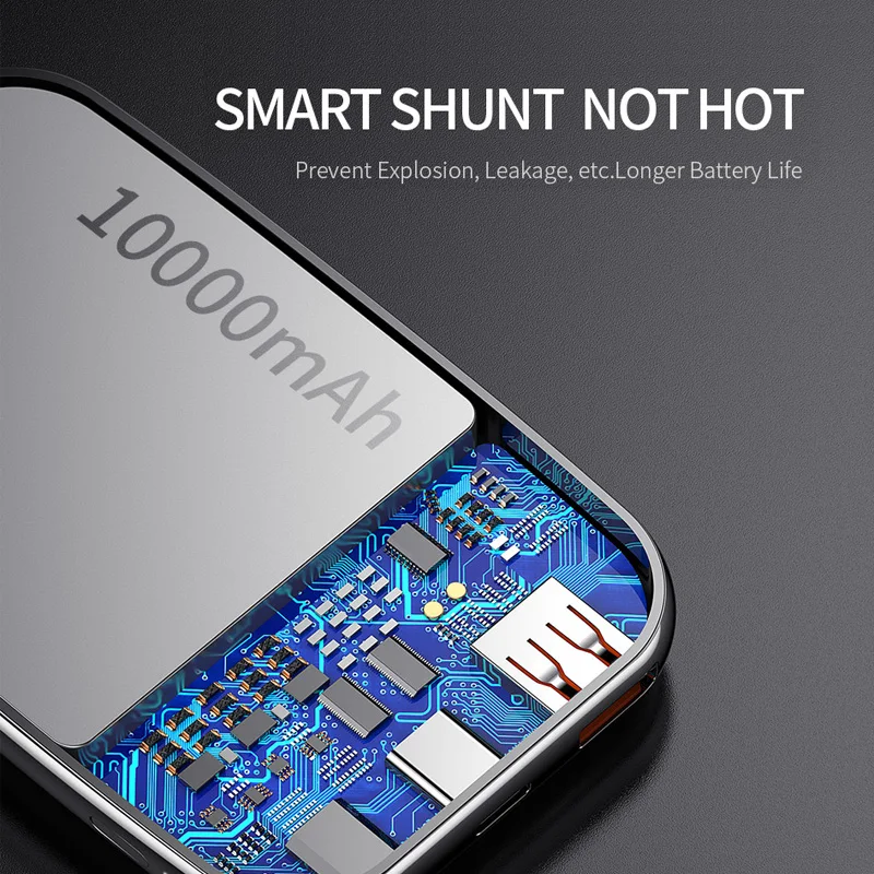 YKZ mi ni power Bank 10000 мАч Pover Bank QC 3,0 Тип C PD Быстрая зарядка внешний аккумулятор зарядное устройство для iPhone Xiaomi mi