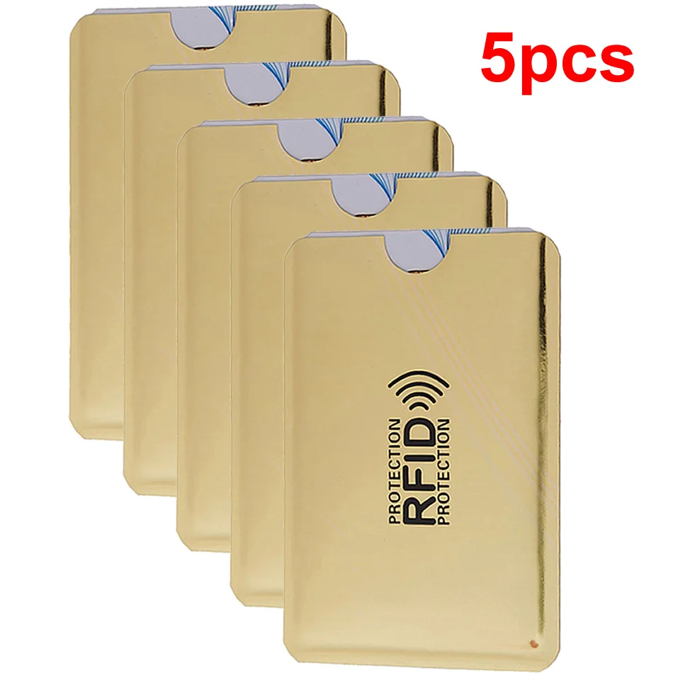 Анти Rfid кошелек Блокировка ридер замок банк держатель для карт Id банковский Чехол для карт металлический держатель для кредитных NFC алюминий 6*9,3 см - Цвет: 5pcs