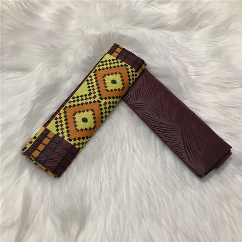 4 ярда полиэстер Анкара восковая ткань тиснение Chitenge Ghana Kente печатная восковая ткань Африканская Kitenge принт восковая ткань AW30 - Цвет: 41