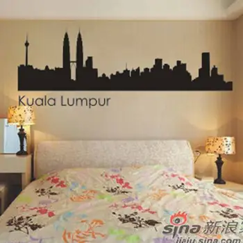 

Kuala Lumpur Skyline Decal Wall Sticker Vinyl Stickers Decor Mural Art Living Room Home Decoration Landmark Skyline Wall Decal