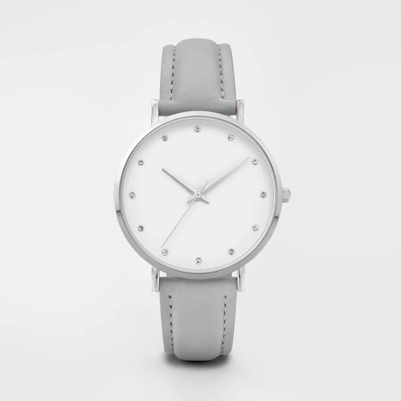silver grey Модный роскошный с кристаллами женские часы женские модные кварцевые часы из нержавеющей стали Relogio Feminino Montre Femme Relojes Mujer - Цвет: silver grey