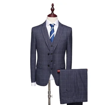 

New Style Pattern Suit Youth Suit Casual MEN'S Wear Formal Dress Set Suit Three-piece Set