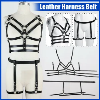

Newest Gothic Women Sexy Elasticity Harness Heart Leg Chain Garter Belts Cosplay Spike High Quality Elastic Thigh Garter